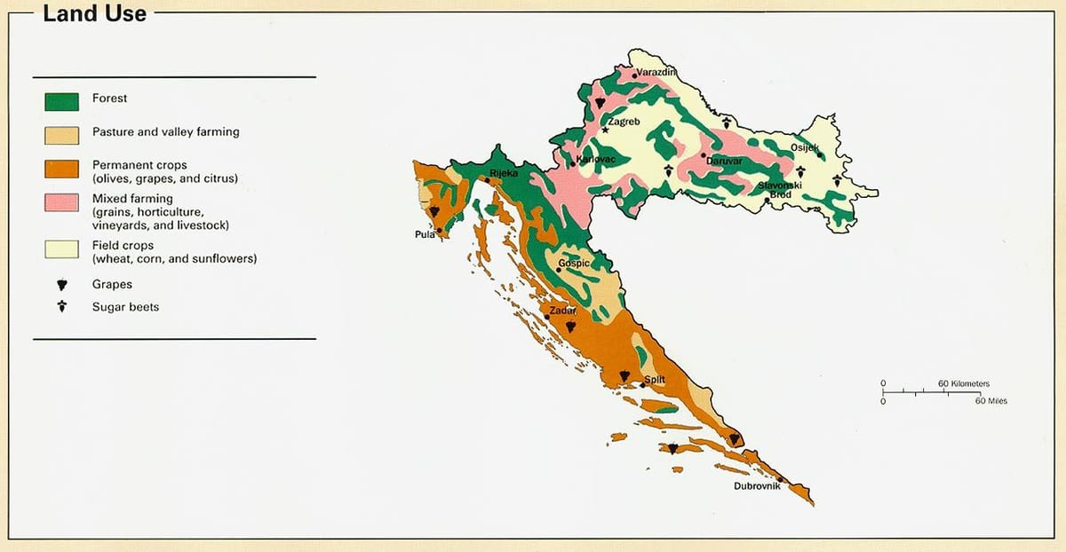 แผนที่ของโครเอเชียสภาพอากาศ