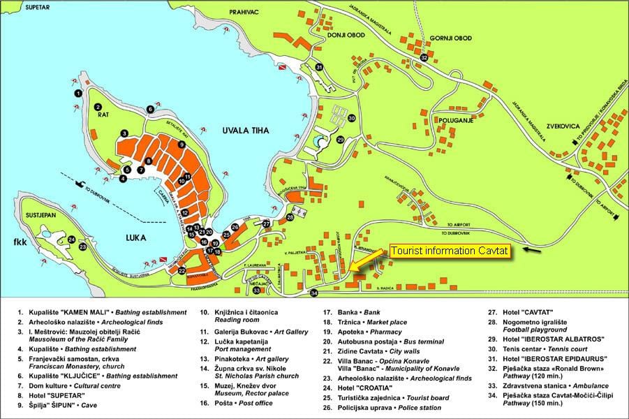 แผนที่ของ cavtat โครเอเชีย