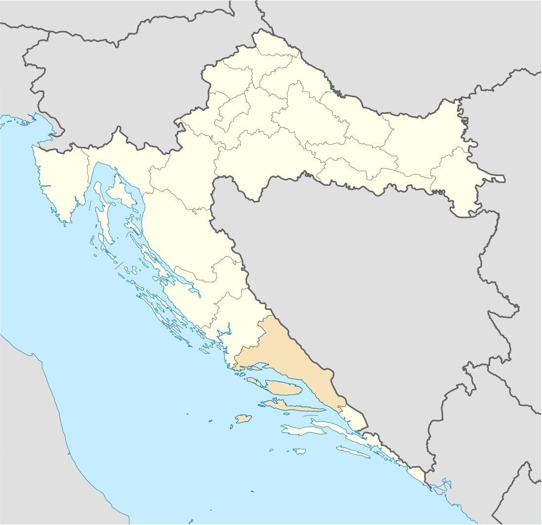 แผนที่ของ dalmatia โครเอเชีย
