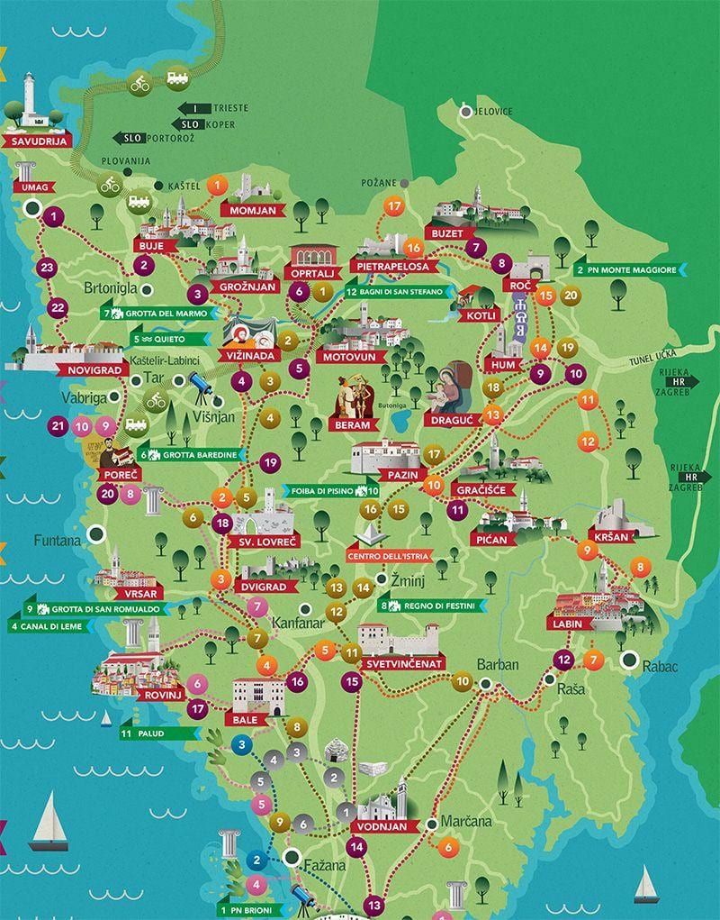 แผนที่ของ istria โครเอเชีย