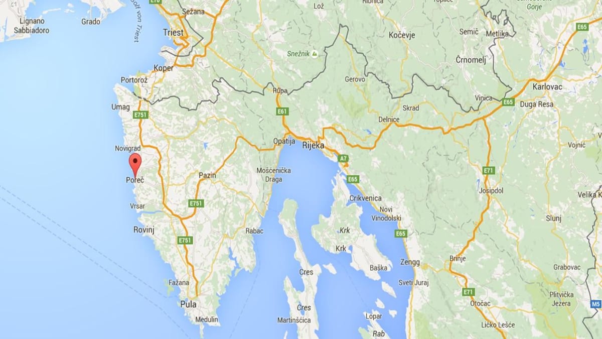 แผนที่ของ porec โครเอเชีย