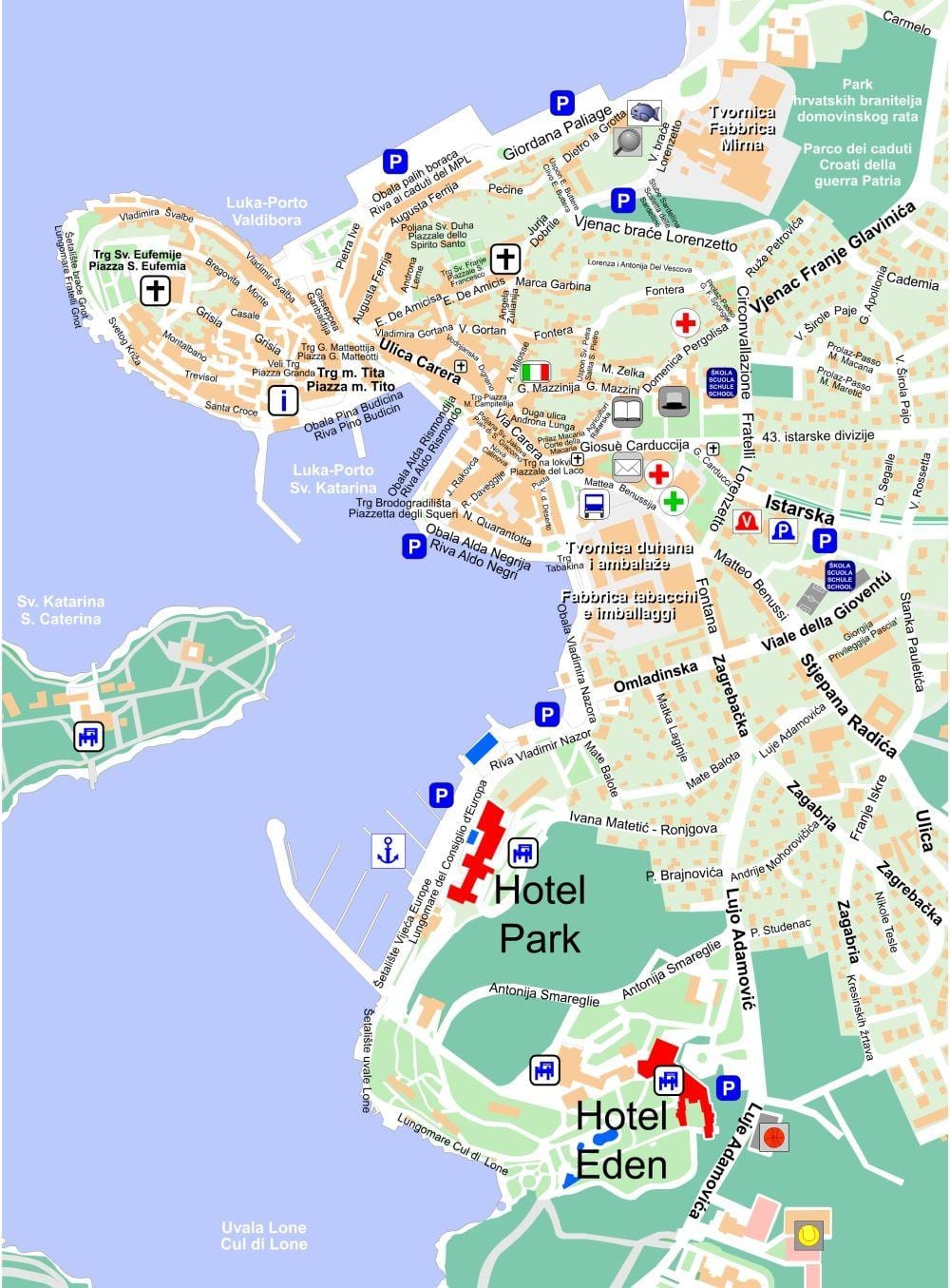 แผนที่ของ rovinj โครเอเชีย