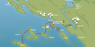 Adriatic ชายฝั่งแผนที่โครเอเชีย