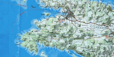 แผนที่ของ korcula โครเอเชีย