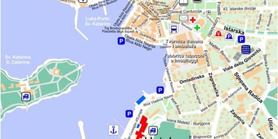 แผนที่ของ rovinj โครเอเชีย