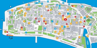 แผนที่ของ zadar โครเอเชีย